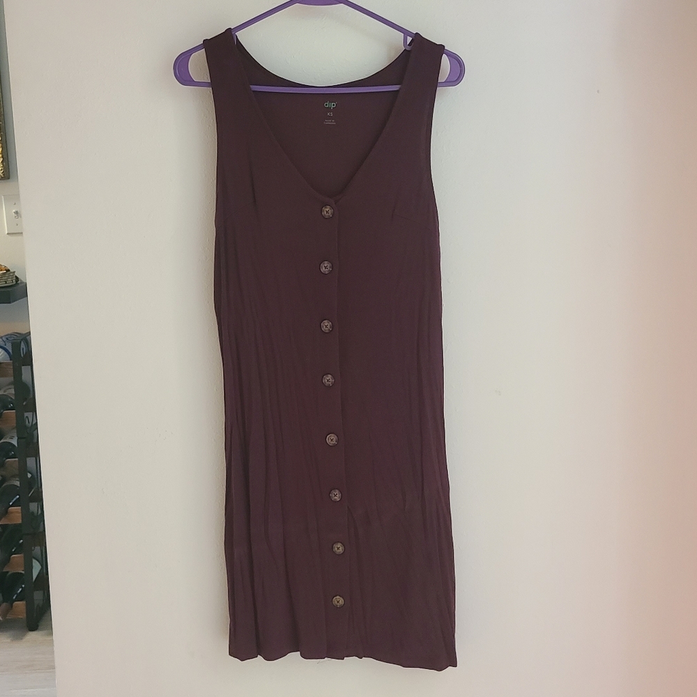 Maroon Ribbed Dress